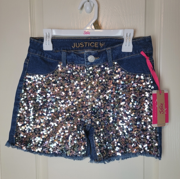 Justice Highrise Midi Sequin Shorts Girls - Picture 7 of 9